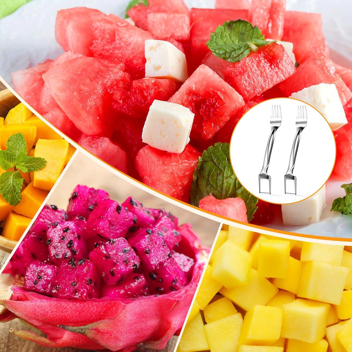 Cortador y tenedor de sandía 2 en 1 Dirvcp - Acero inoxidable