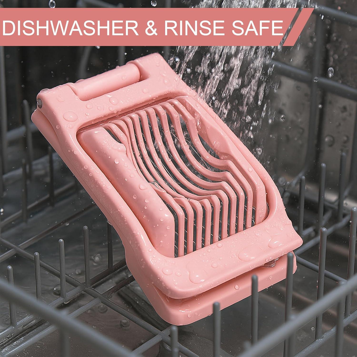 Cortador de Huevos y Frutas Arrozon Rosa - 2 Piezas, Acero Inoxidable