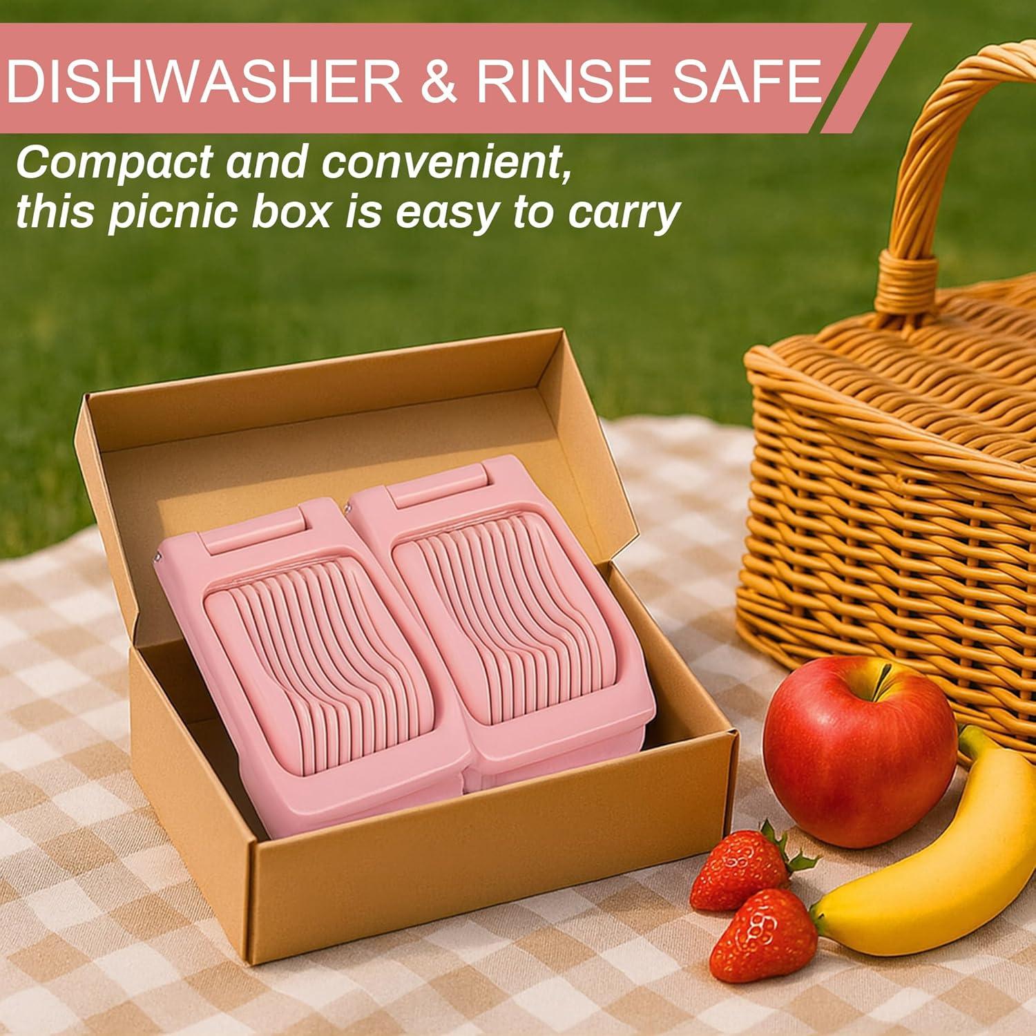 Cortador de Huevos y Frutas Arrozon Rosa - 2 Piezas, Acero Inoxidable