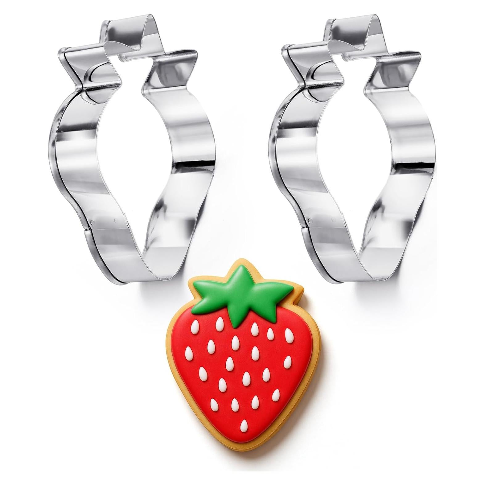 Juego de Cortadores de Galletas de Fresa JIYIN - Acero Inoxidable 2 Piezas