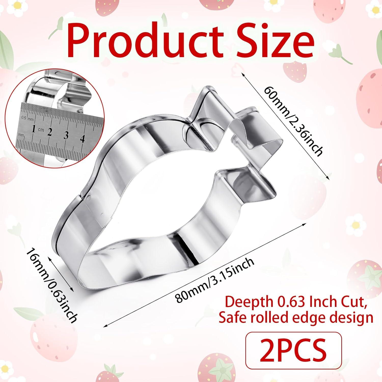 Juego de Cortadores de Galletas de Fresa JIYIN - Acero Inoxidable 2 Piezas