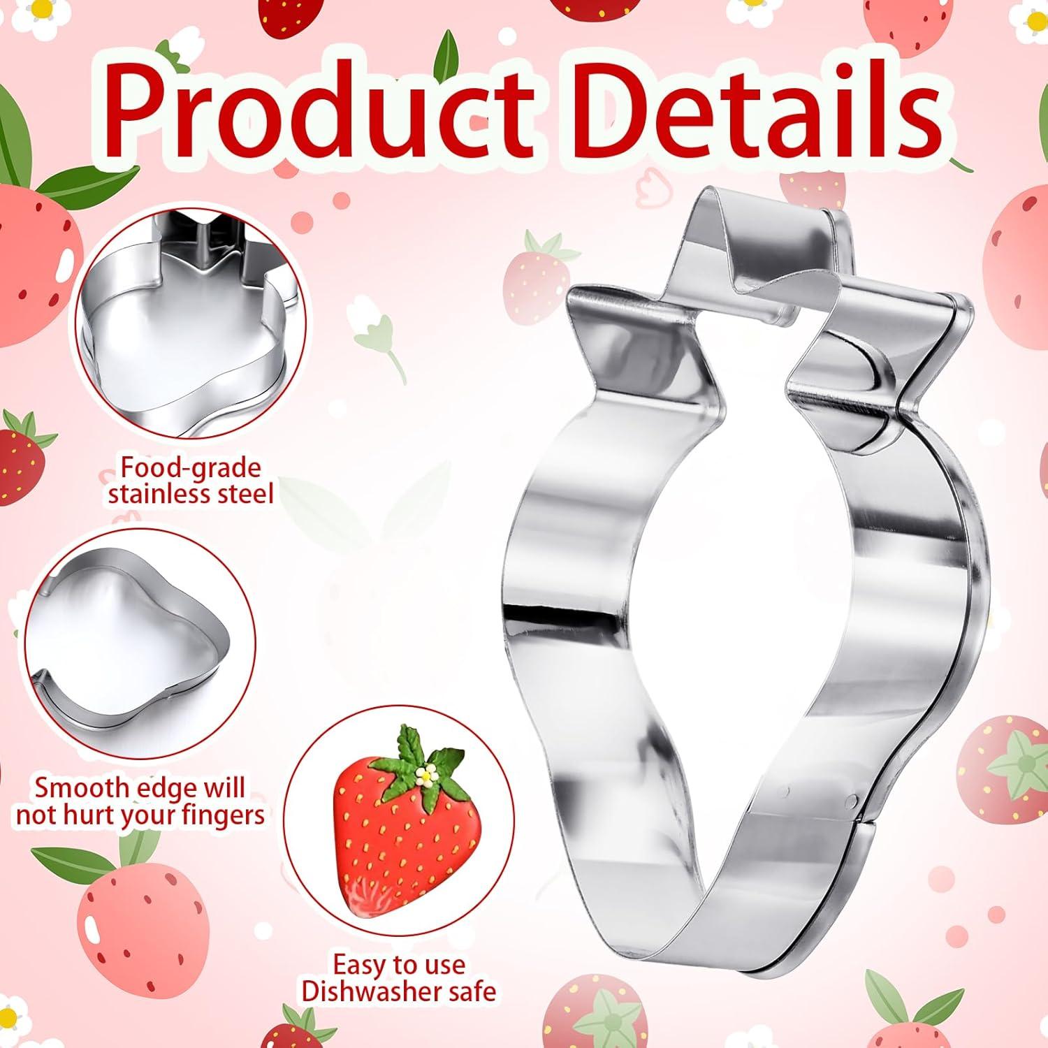 Juego de Cortadores de Galletas de Fresa JIYIN - Acero Inoxidable 2 Piezas