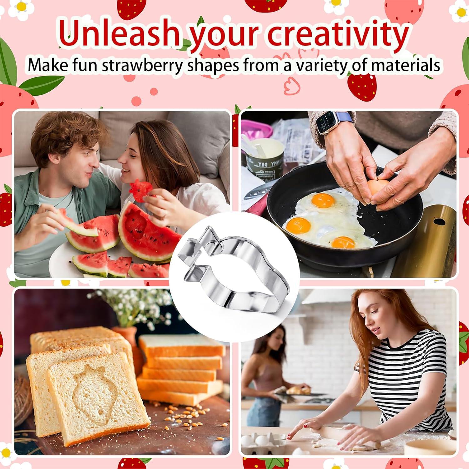 Juego de Cortadores de Galletas de Fresa JIYIN - Acero Inoxidable 2 Piezas