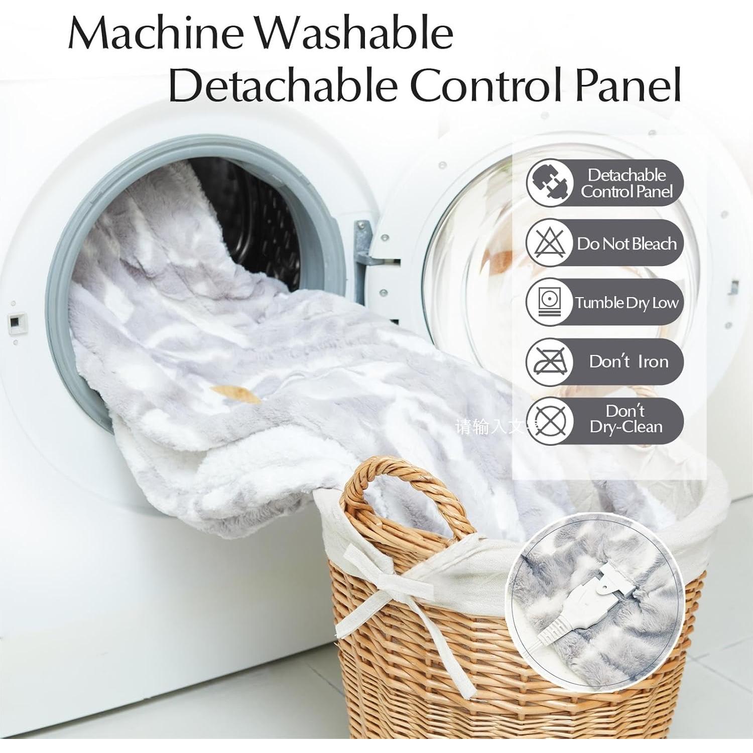 Manta Eléctrica Individual SNUGSUN 157x213cm Gris/Blanco