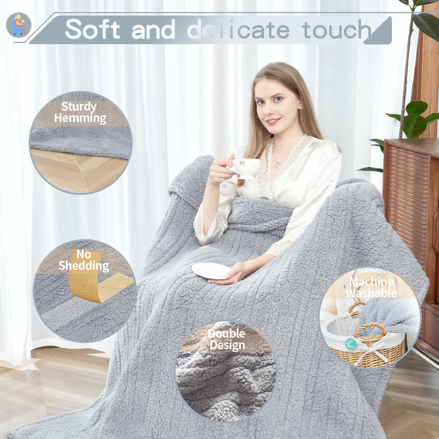 Manta Térmica Eléctrica SNUGSUN 50x60cm Gris Ártico 6 Niveles