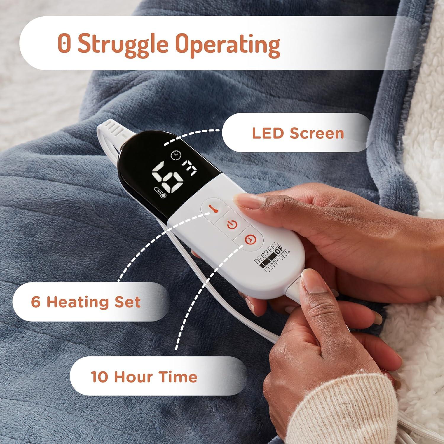 Manta Calentada Degrees of Comfort King 254x229cm Azul