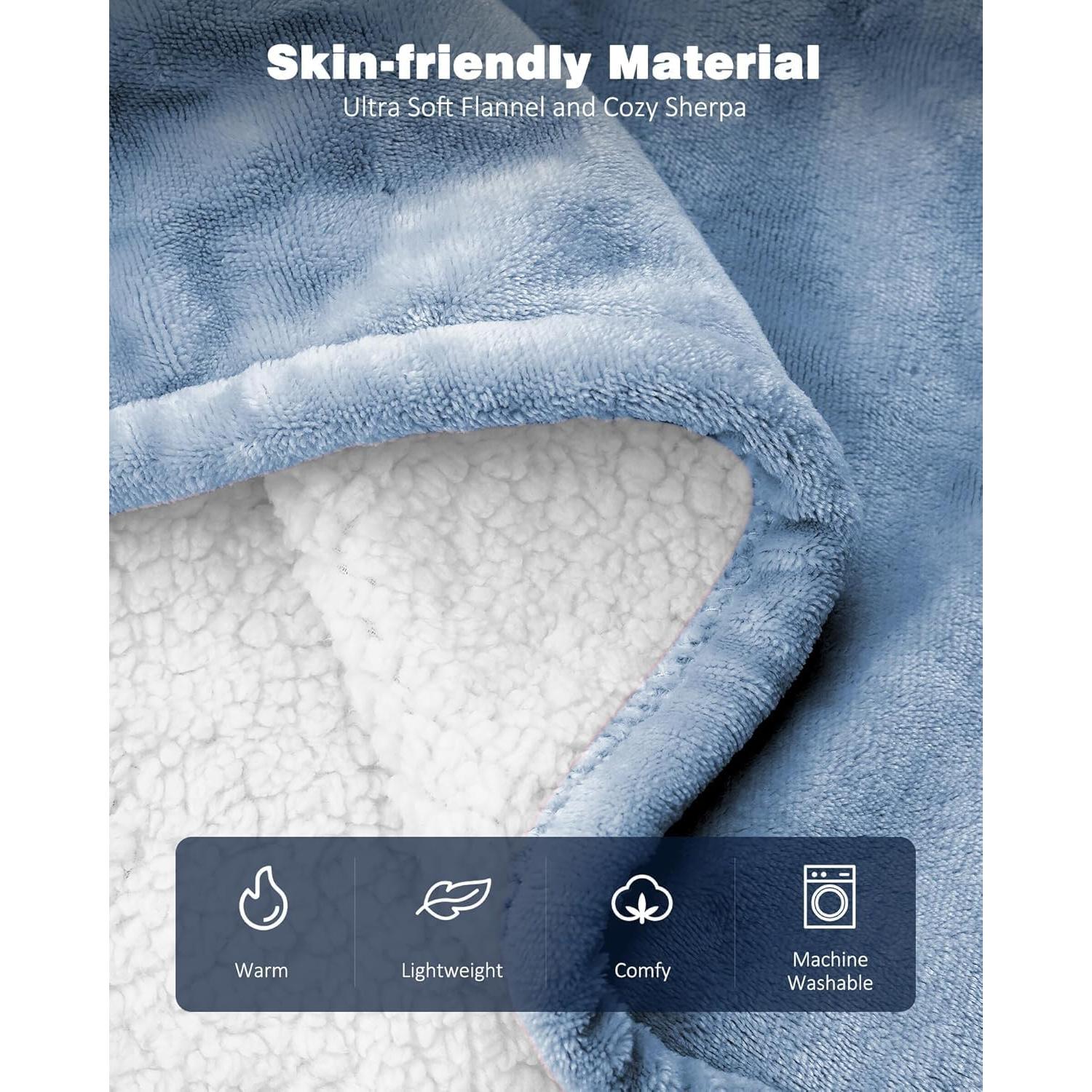 Manta Calentada Eléctrica Yokimisu 127x152 cm 6 Niveles Azul