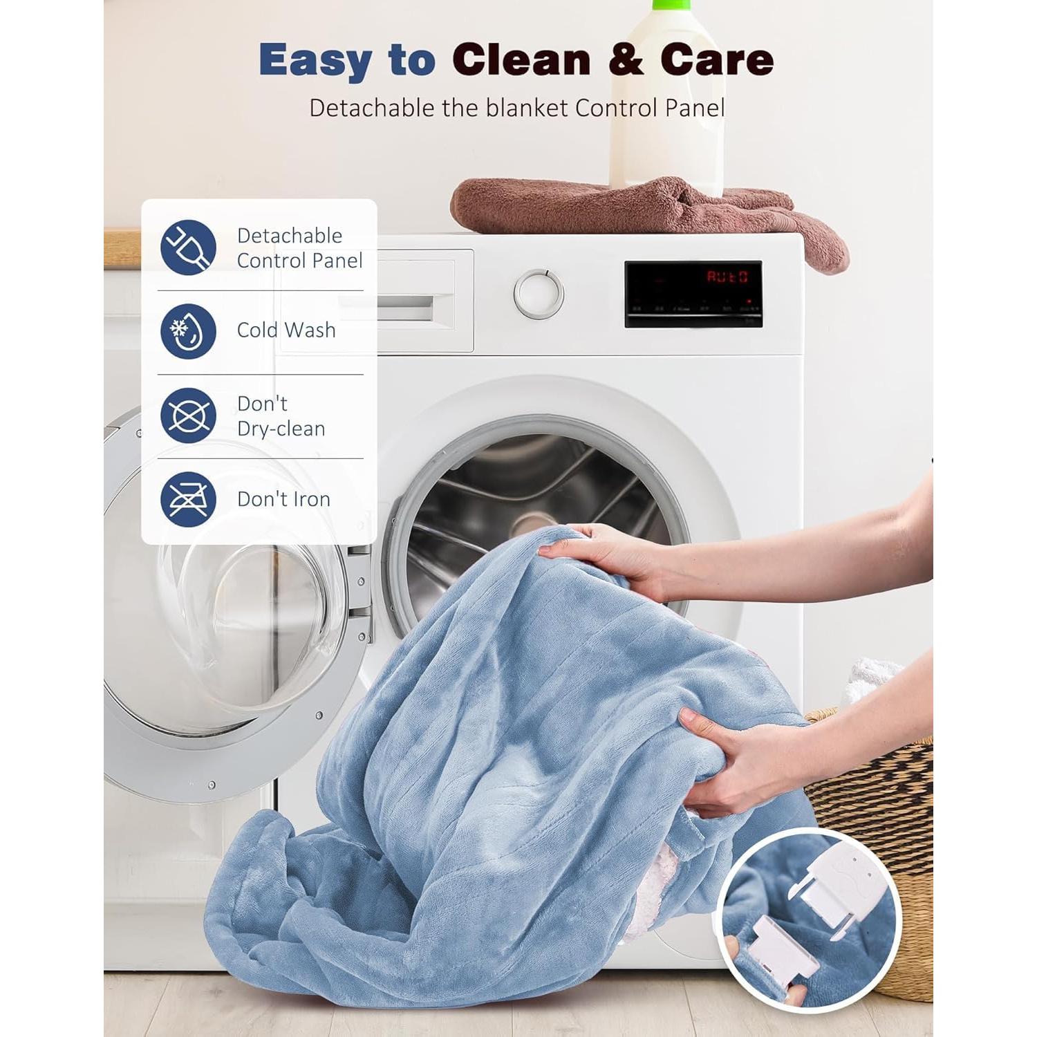 Manta Calentada Eléctrica Yokimisu 127x152 cm 6 Niveles Azul