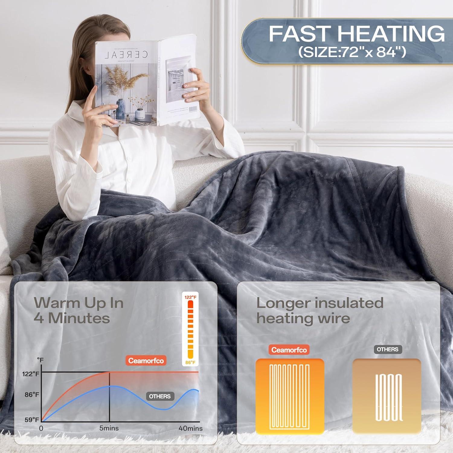 Manta Eléctrica Térmica Ceamorfco Completo 183x213cm Gris