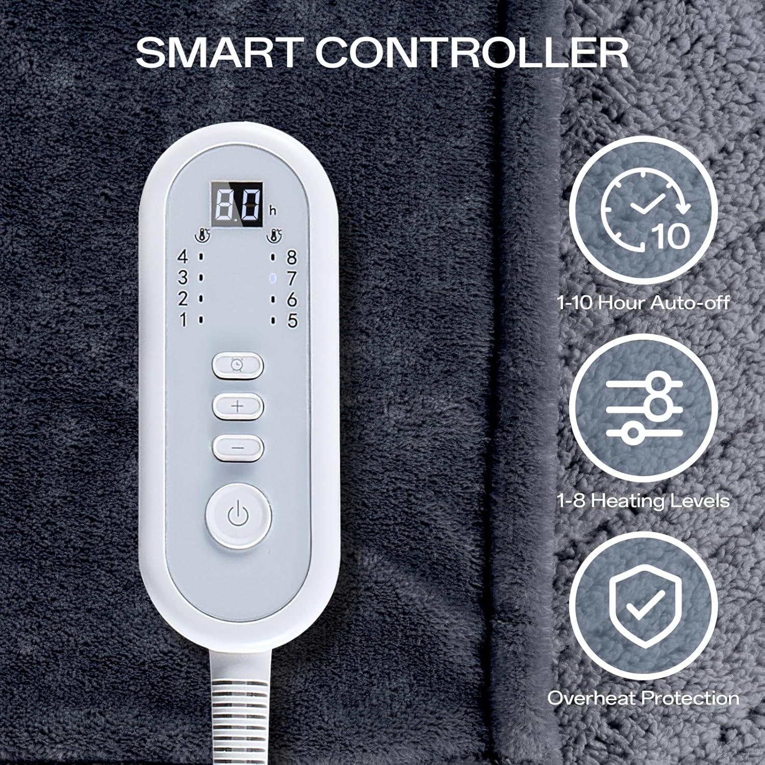 Manta Eléctrica Térmica Ceamorfco Completo 183x213cm Gris