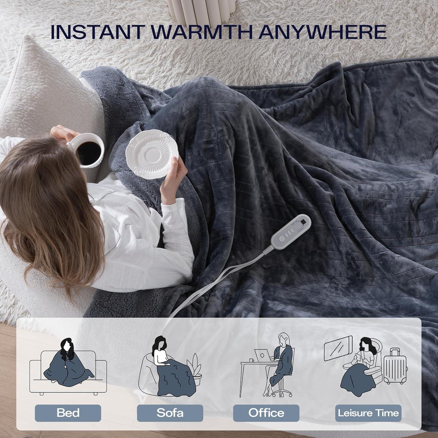 Manta Eléctrica Térmica Ceamorfco Completo 183x213cm Gris