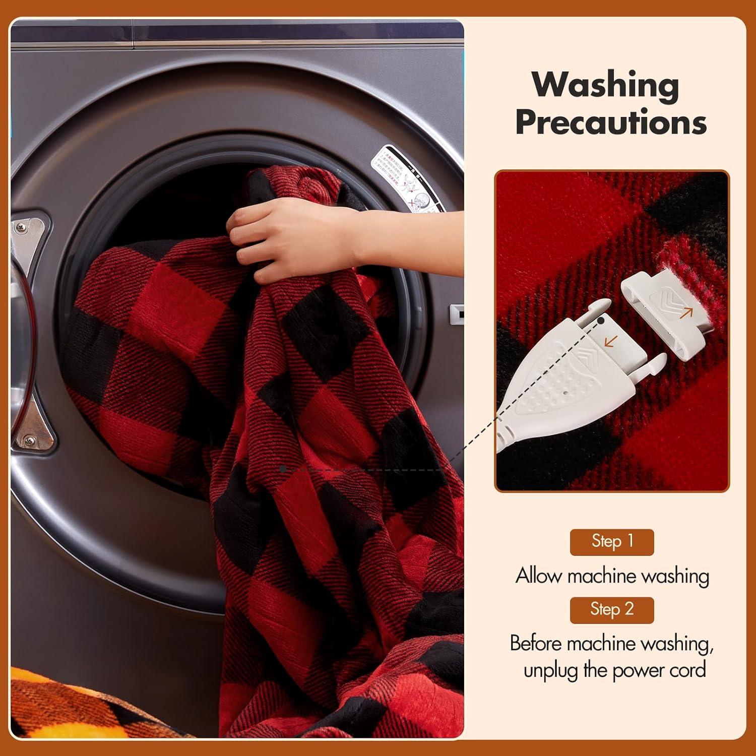 Manta Térmica Eléctrica MAXEVE 127x152 cm Roja Navidad 8 Niveles