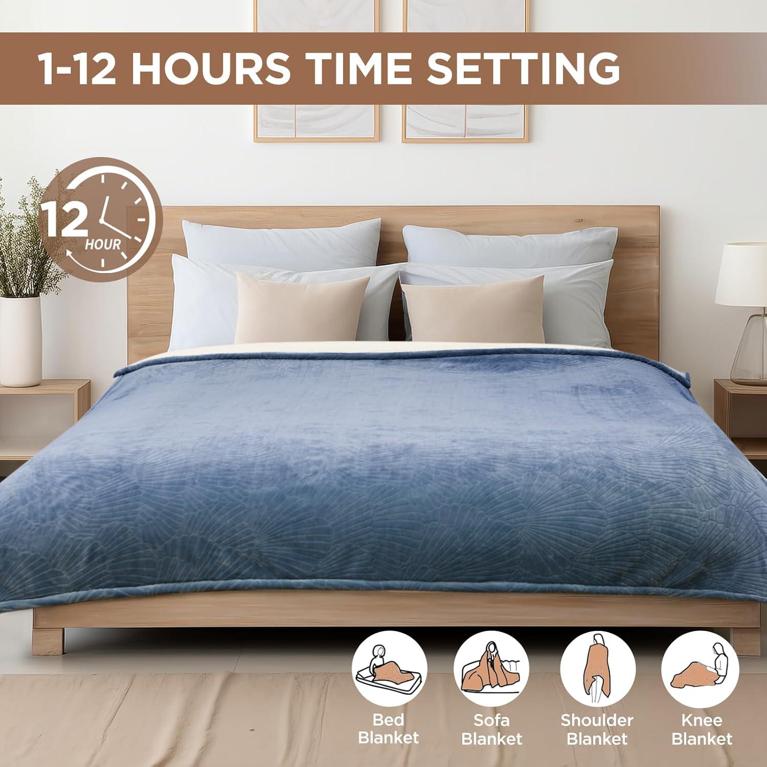 Manta Eléctrica Doble Westinghouse Jacquard Floral 62x84cm