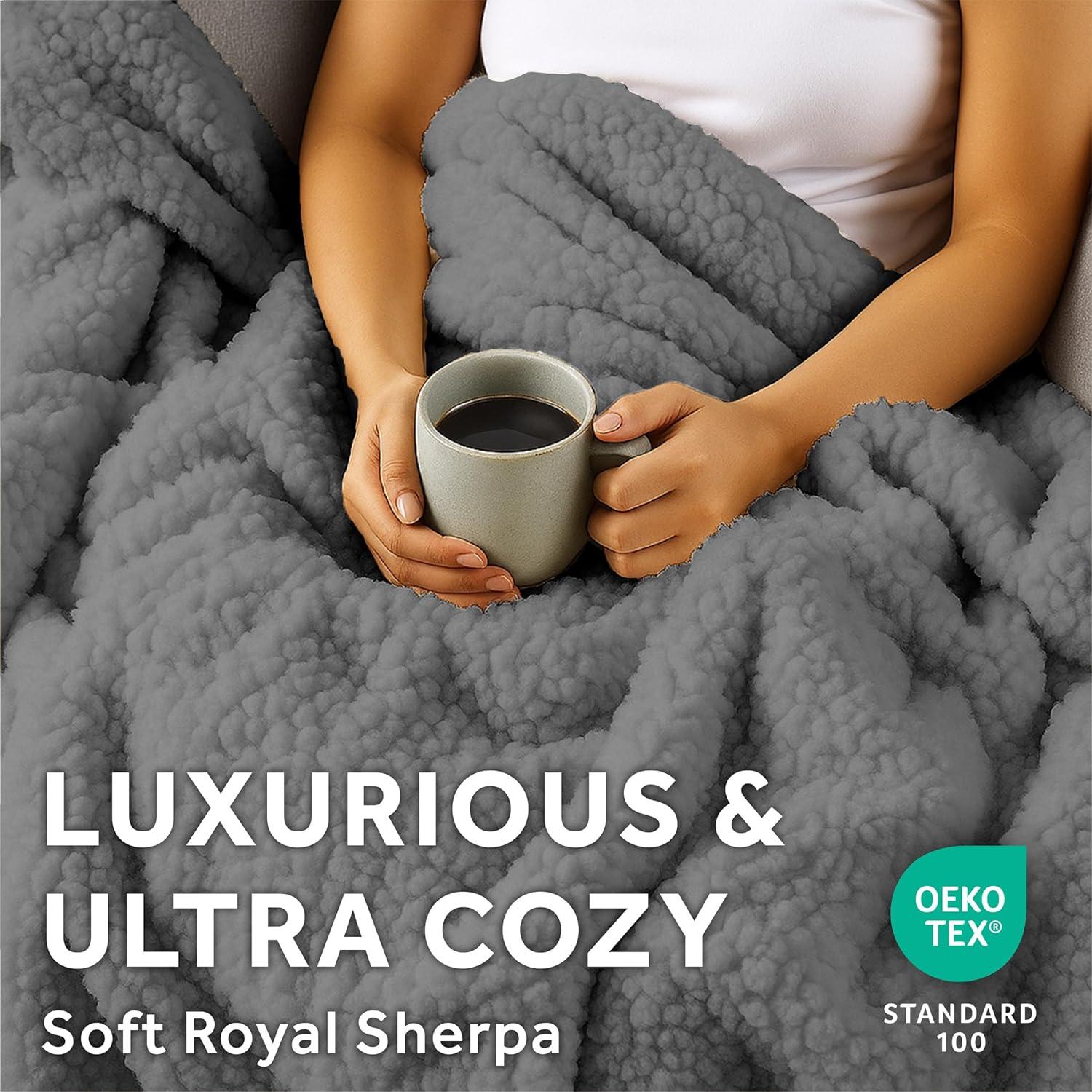 Manta eléctrica Sunbeam Royal Sherpa 127x152 cm gris