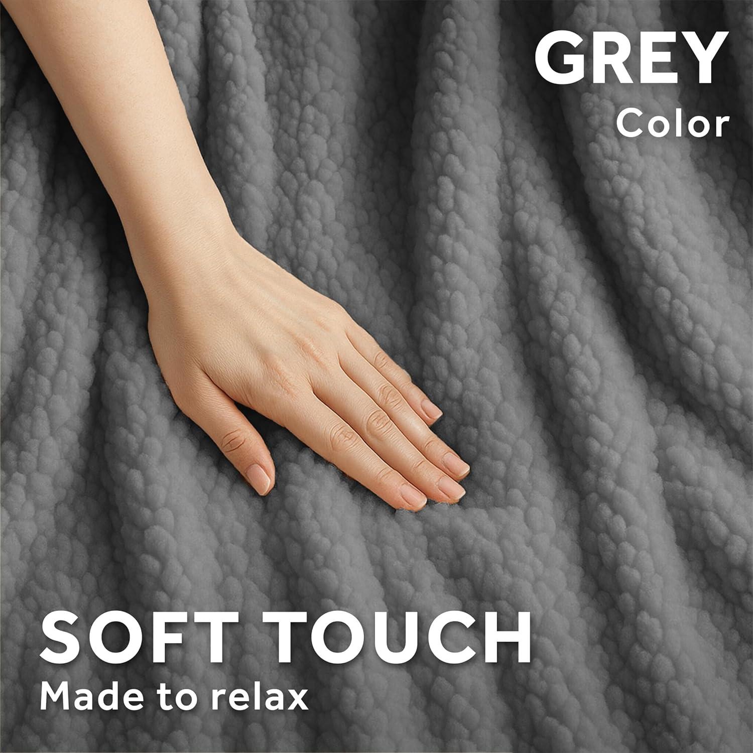 Manta eléctrica Sunbeam Royal Sherpa 127x152 cm gris