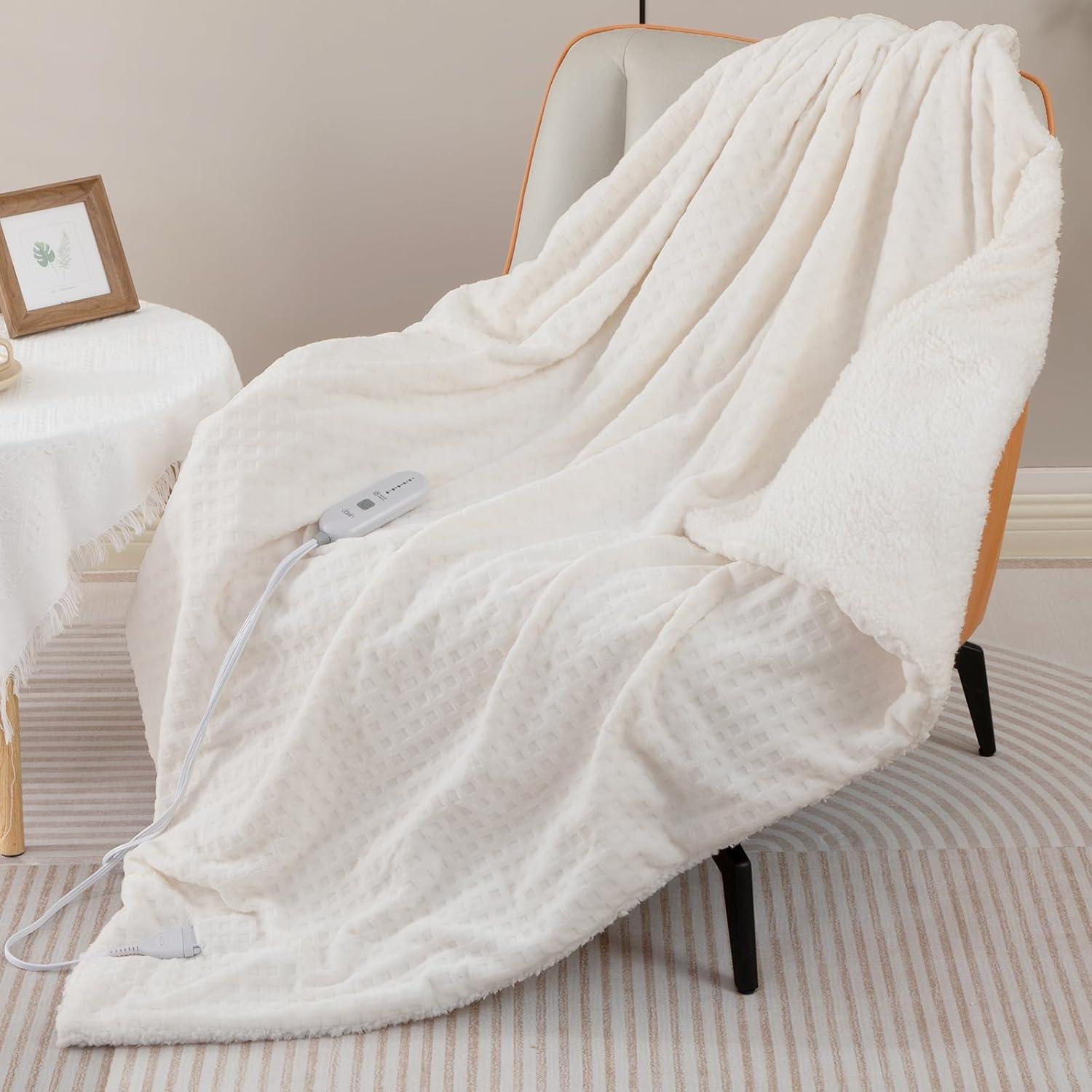 Manta Eléctrica Dowin 50x60 cm Beige Waffle con Apagado Automático