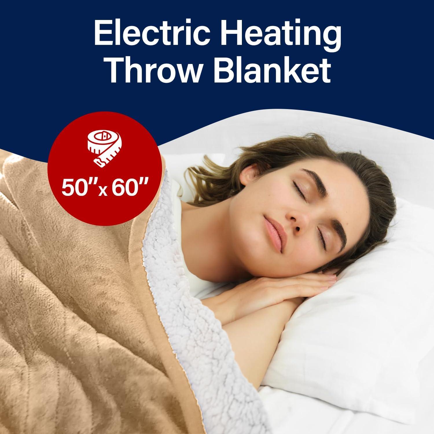 Manta Térmica Eléctrica TAKTICK 127x152 cm Beige Sherpa