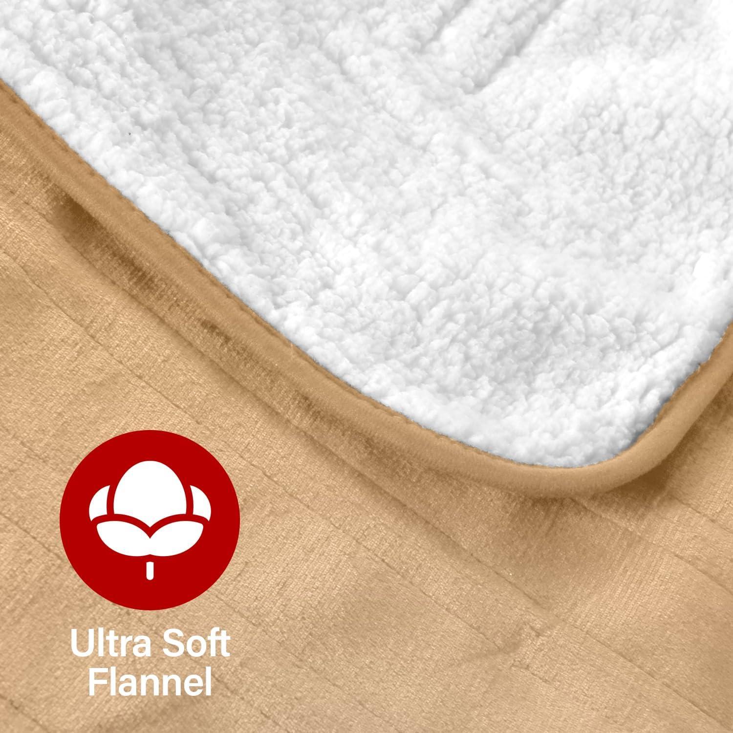 Manta Térmica Eléctrica TAKTICK 127x152 cm Beige Sherpa