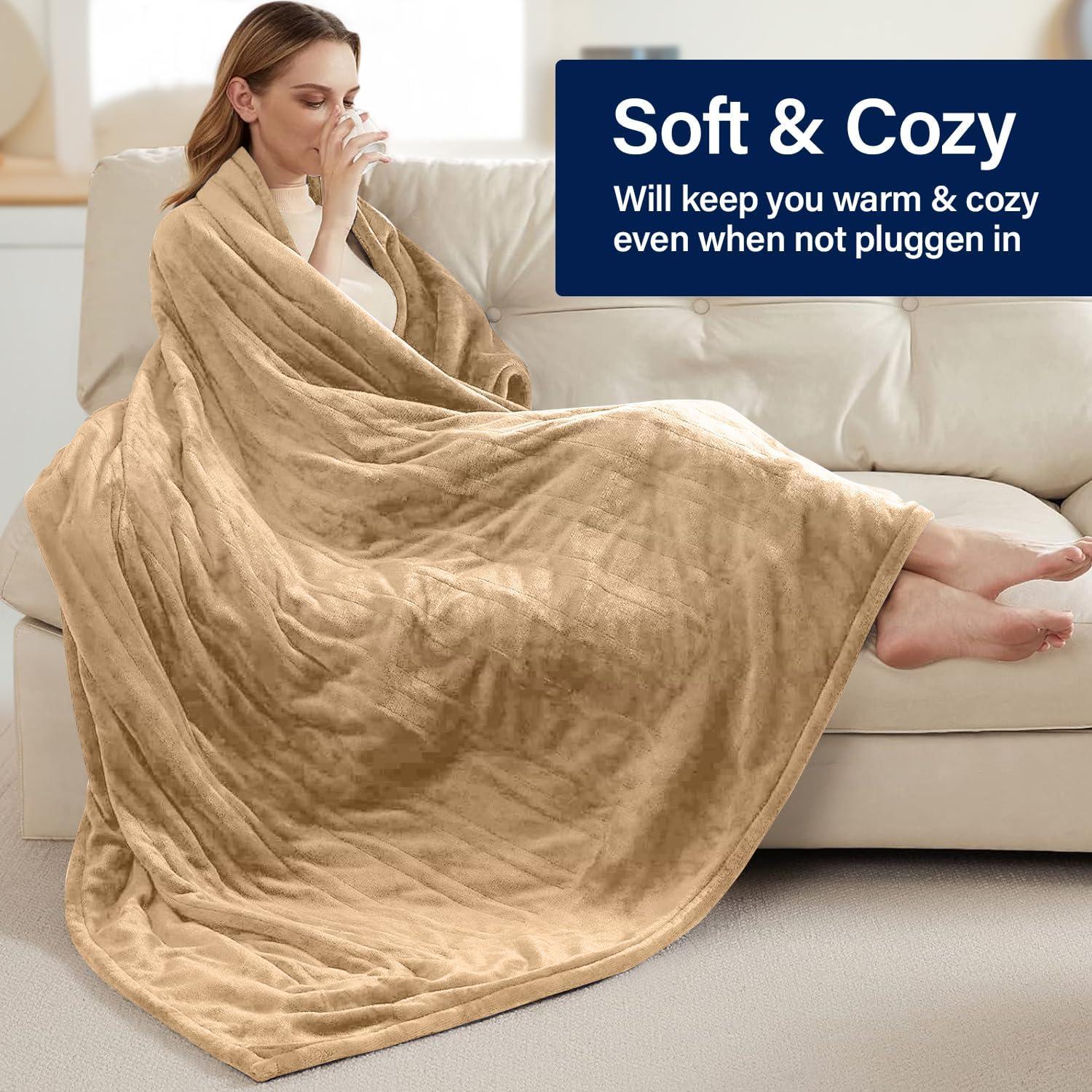 Manta Térmica Eléctrica TAKTICK 127x152 cm Beige Sherpa