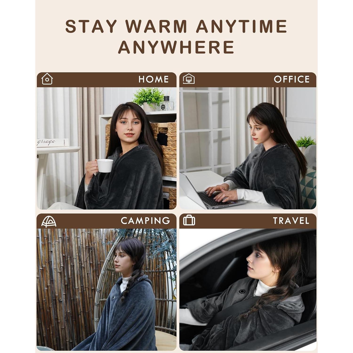 Manta Calentada Sin Cable MIMYTH 173x97cm 20000mAh 3 Temperaturas