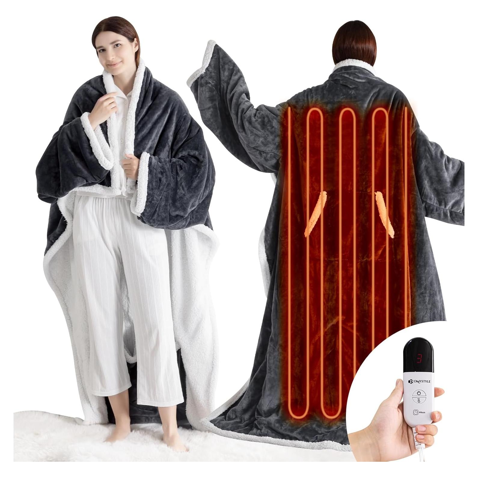 Manta Eléctrica Usable OS OMYSTYLE 183x132 cm Gris Oscuro