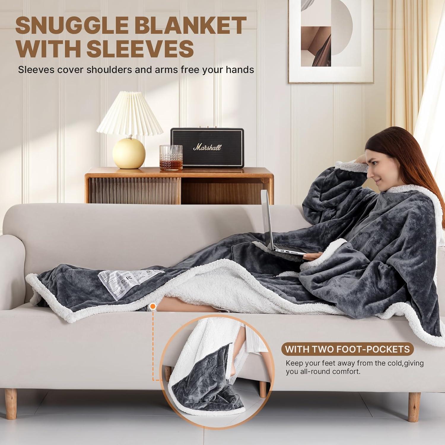 Manta Eléctrica Usable OS OMYSTYLE 183x132 cm Gris Oscuro