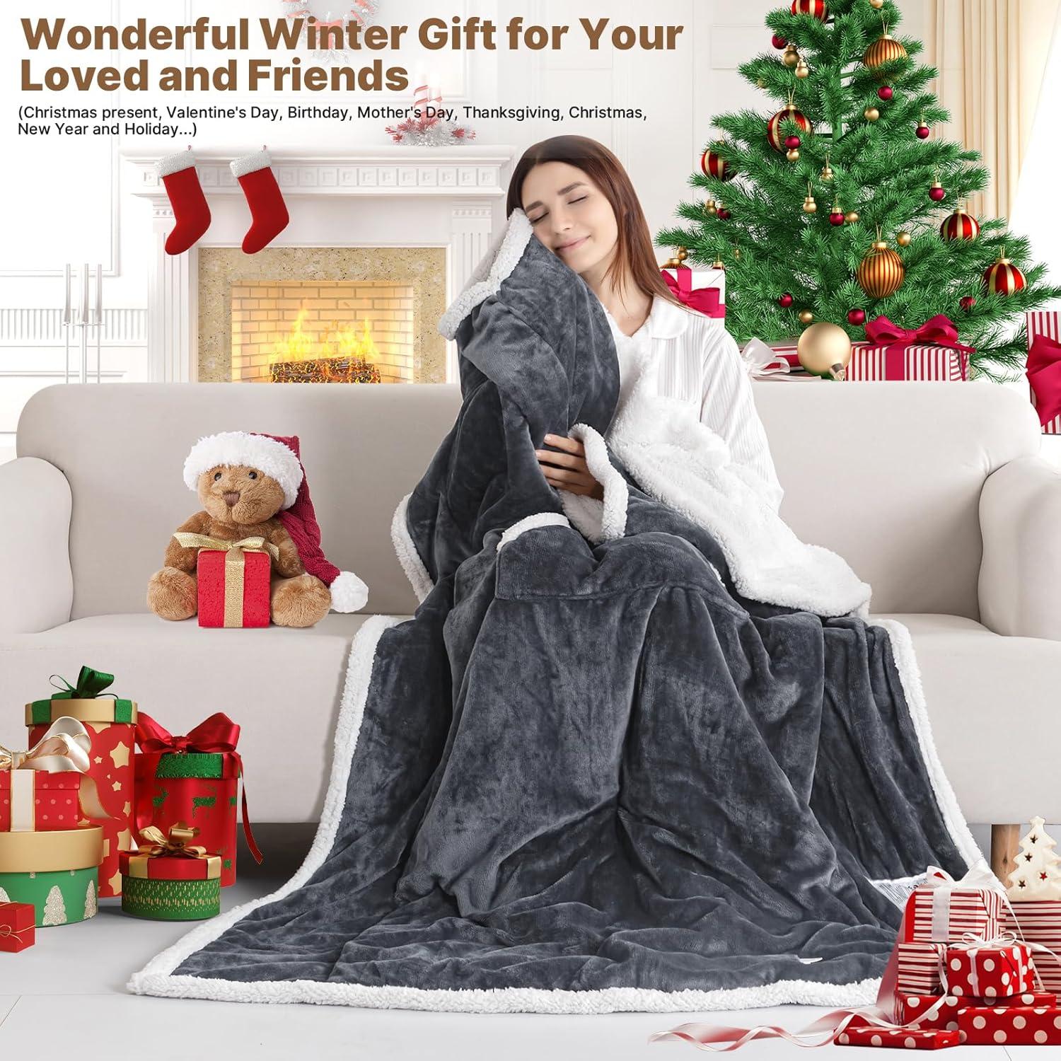 Manta Eléctrica Usable OS OMYSTYLE 183x132 cm Gris Oscuro