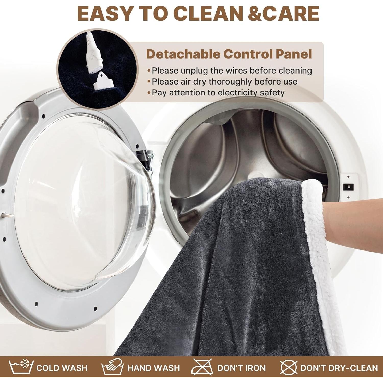 Manta Eléctrica Usable OS OMYSTYLE 183x132 cm Gris Oscuro