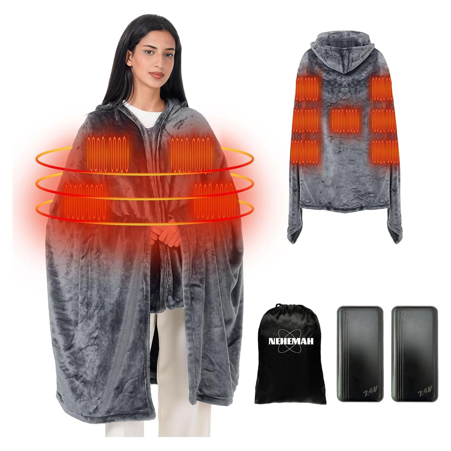 Manta Calentada USB 180x109cm 11 Zonas Calor 3 Niveles