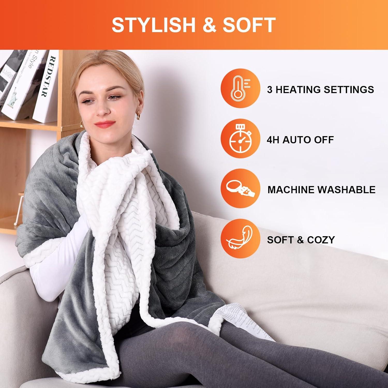 Manta Calentada Eléctrica Comfytemp 178x58cm Gris Suave