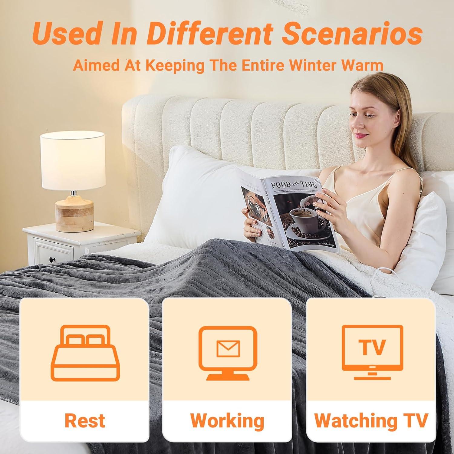 Manta Eléctrica Calentada Reina PENGZHU 10 Niveles 8 Horas