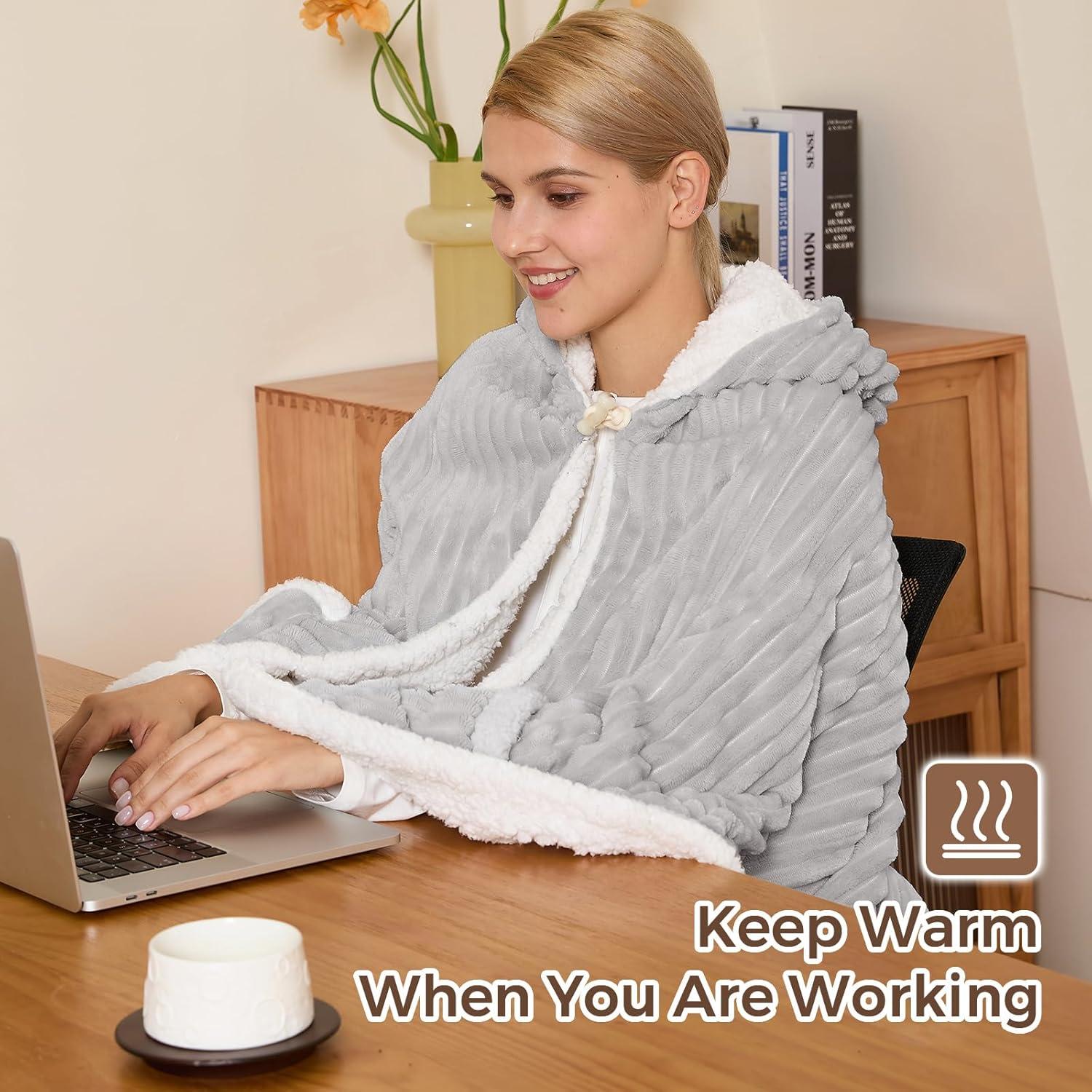 Manta Térmica Eléctrica FIGERM 101.6x177.8 cm Gris con Capucha