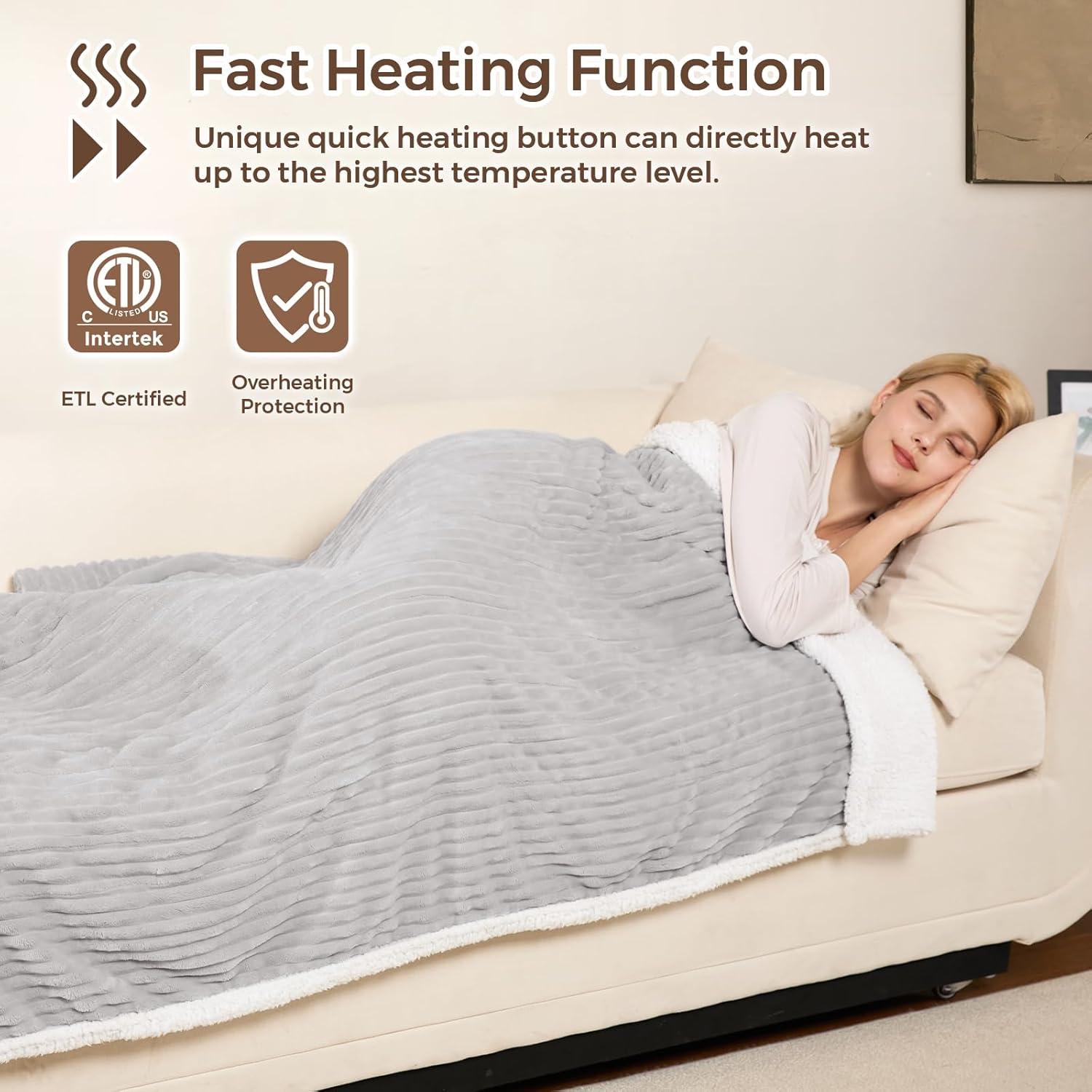 Manta Térmica Eléctrica FIGERM 101.6x177.8 cm Gris con Capucha