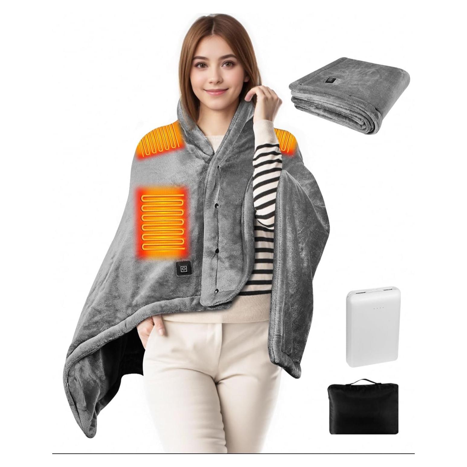 Manta Calentada Portátil USB Girasol 300GSM 3 Niveles Calor