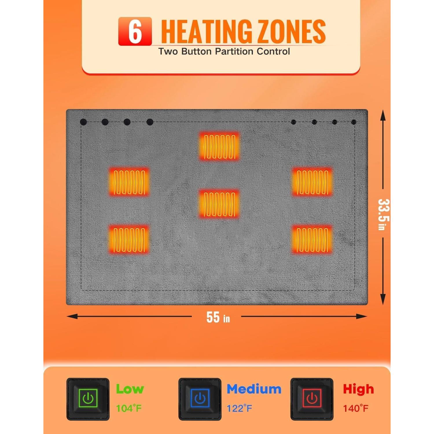 Manta Calentada Portátil USB Girasol 300GSM 3 Niveles Calor