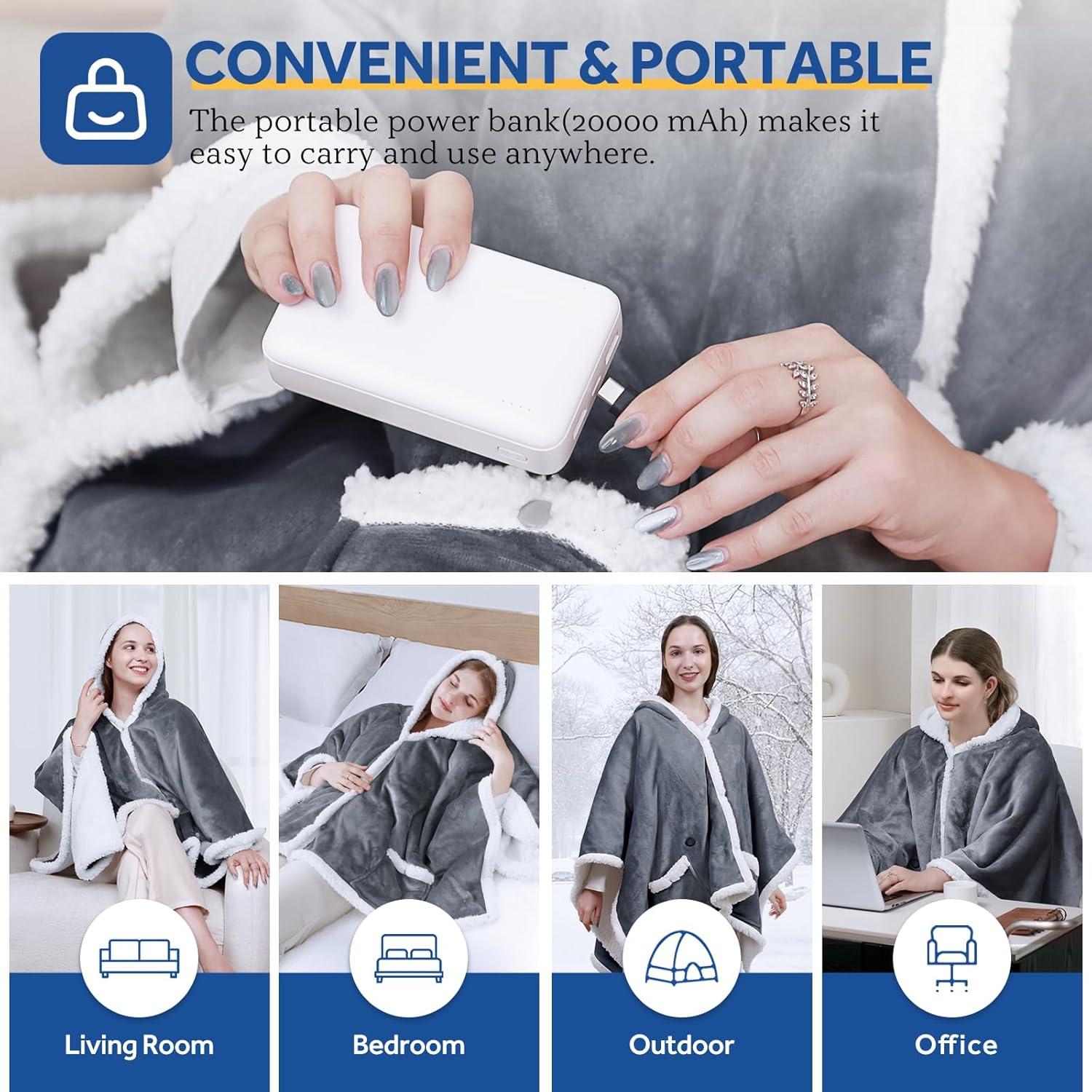 Manta Térmica Portátil Sealy 50x60cm con Batería Recargable