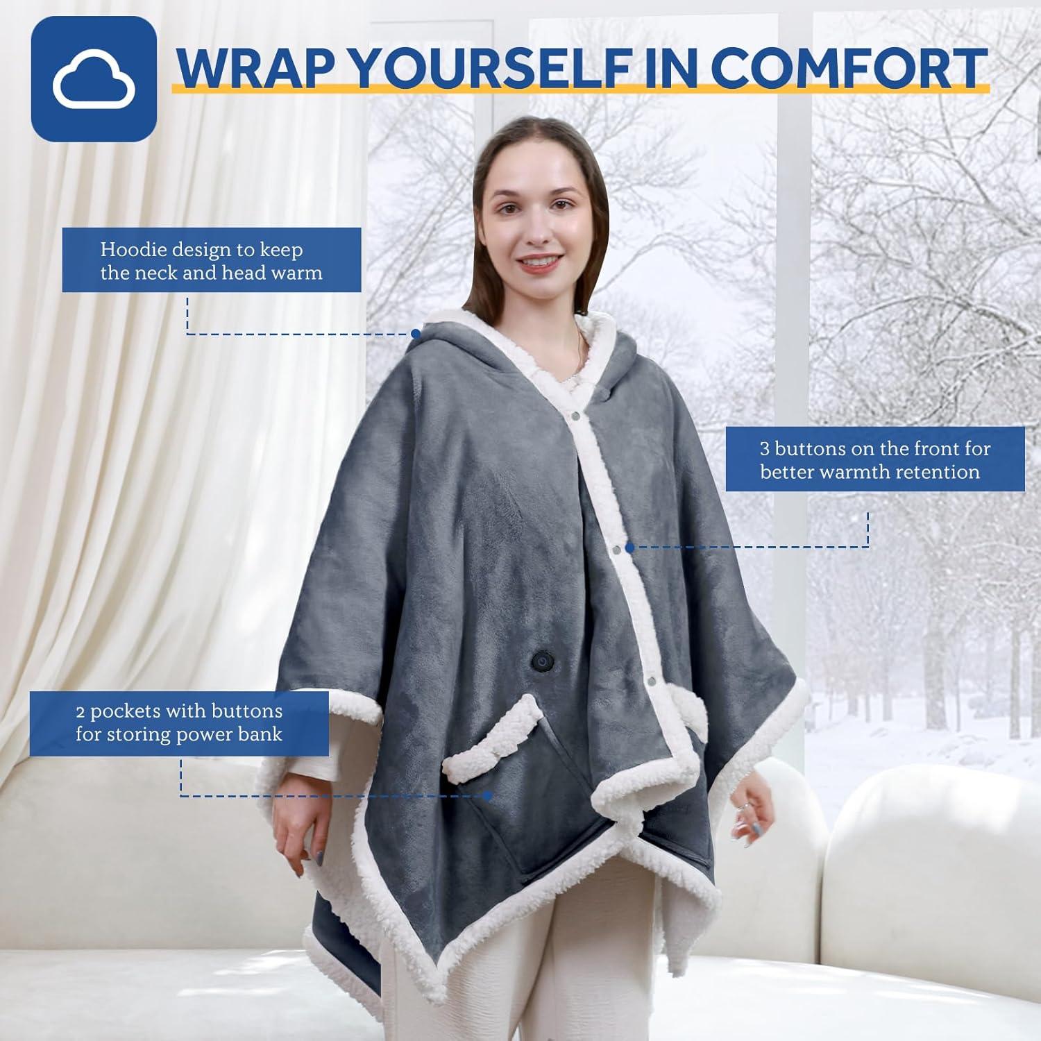 Manta Térmica Portátil Sealy 50x60cm con Batería Recargable