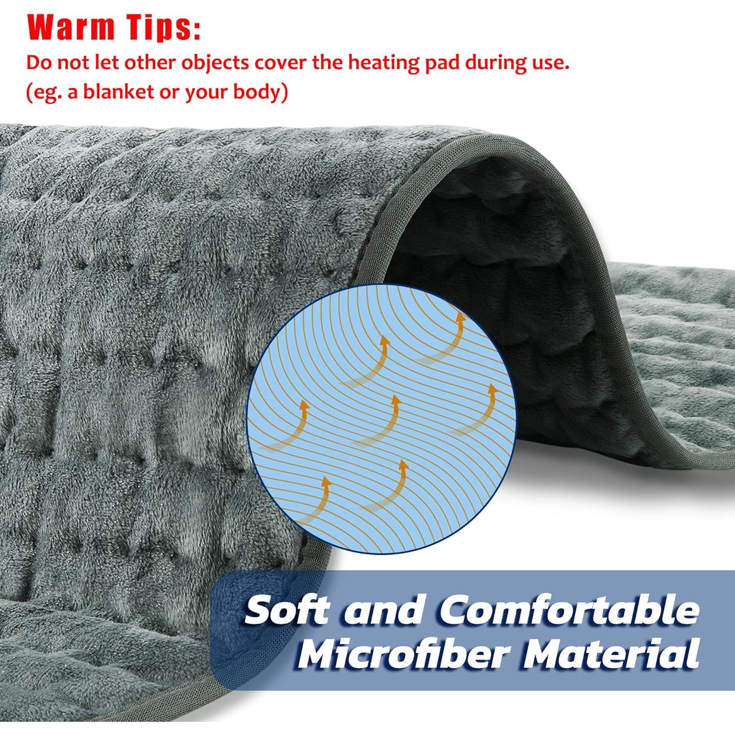 Almohadilla Térmica Eléctrica VIBOOS 60x30 cm con 6 Temperaturas