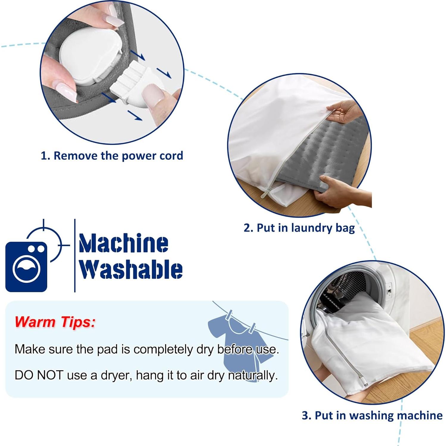 Almohadilla Térmica Eléctrica VIBOOS 60x30 cm con 6 Temperaturas