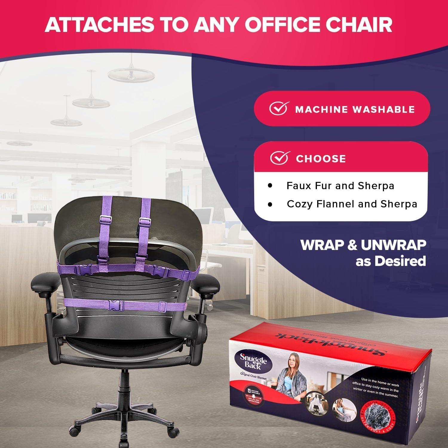 Manta para Silla de Oficina SnuggleBack - Piel de Oveja Sintética