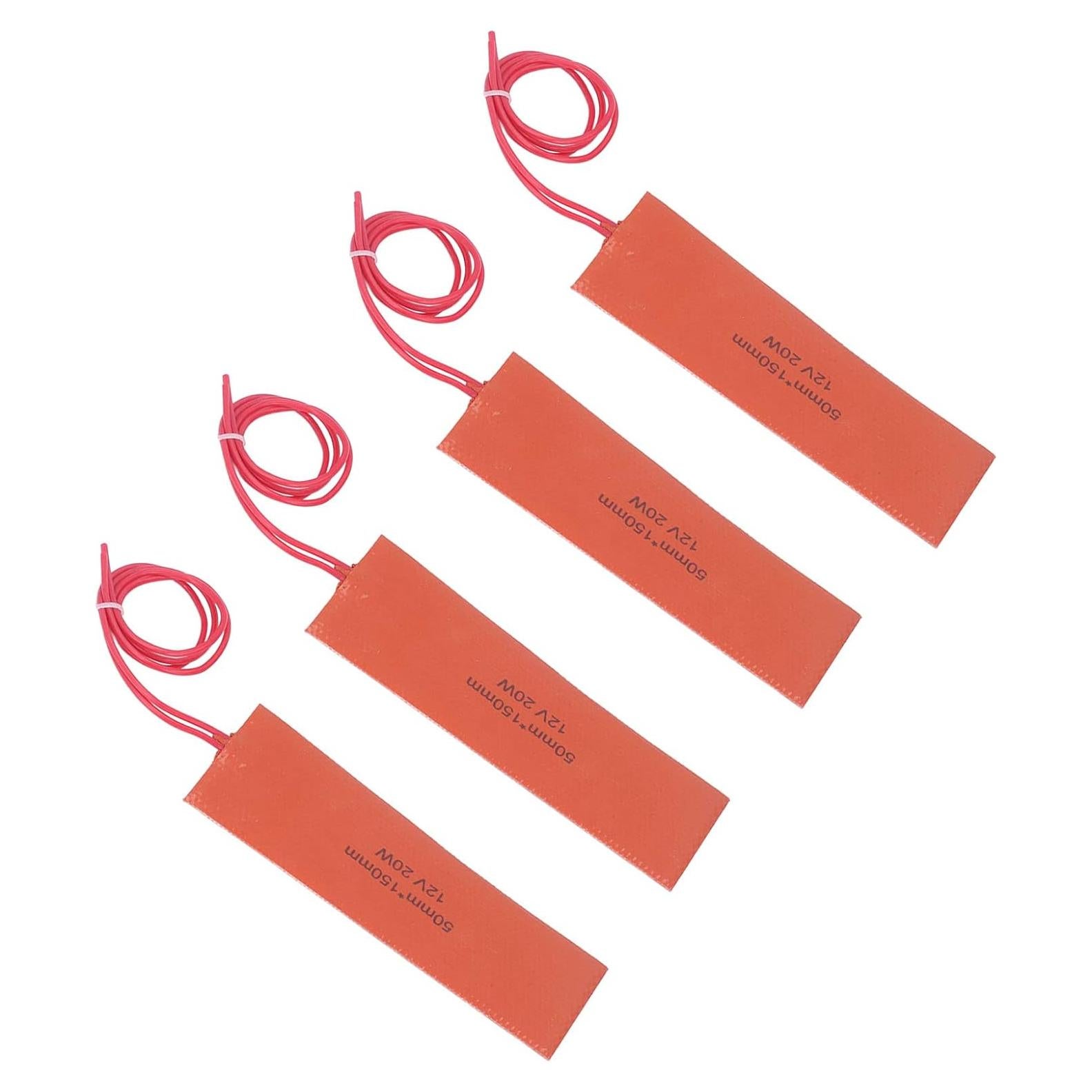 4 Almohadillas Calefactoras Silicona 20W 12V FTVOGUE 50x150mm