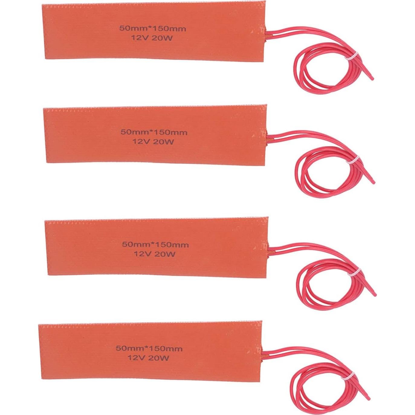 4 Almohadillas Calefactoras Silicona 20W 12V FTVOGUE 50x150mm
