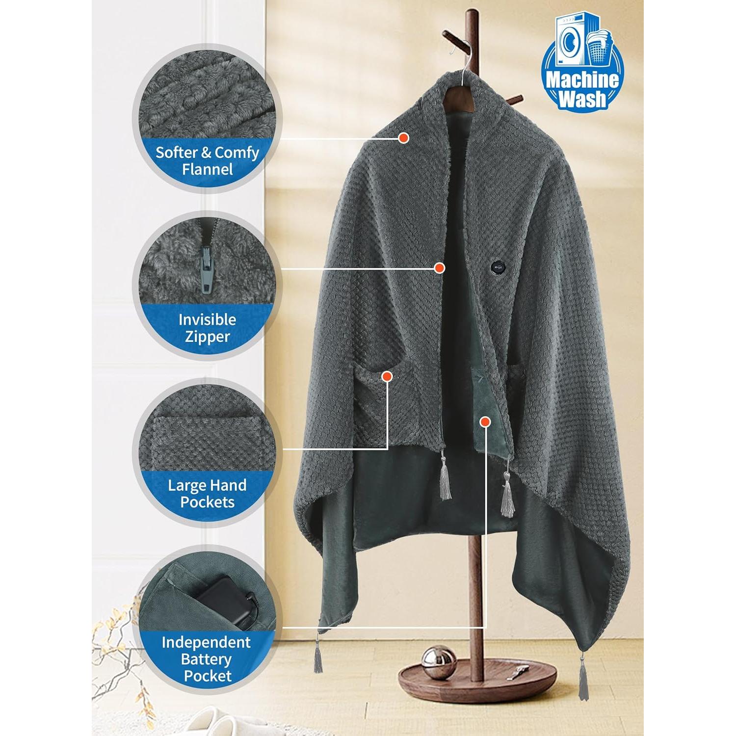 Manta Térmica Portátil Kintiwe Pro Gris 40x60" 20000mAh