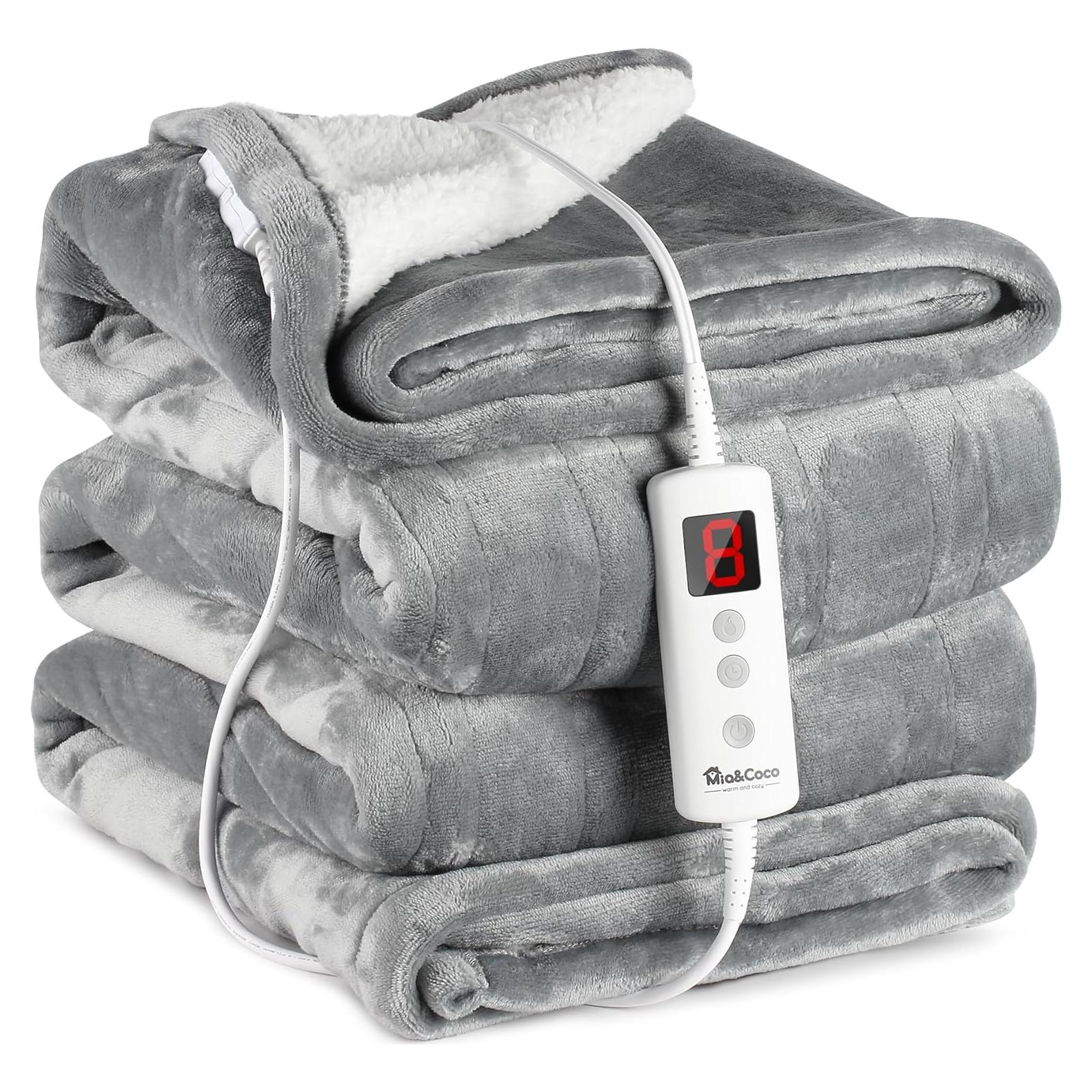 Manta Térmica Eléctrica Mia&Coco 127x152cm Gris 6 Niveles