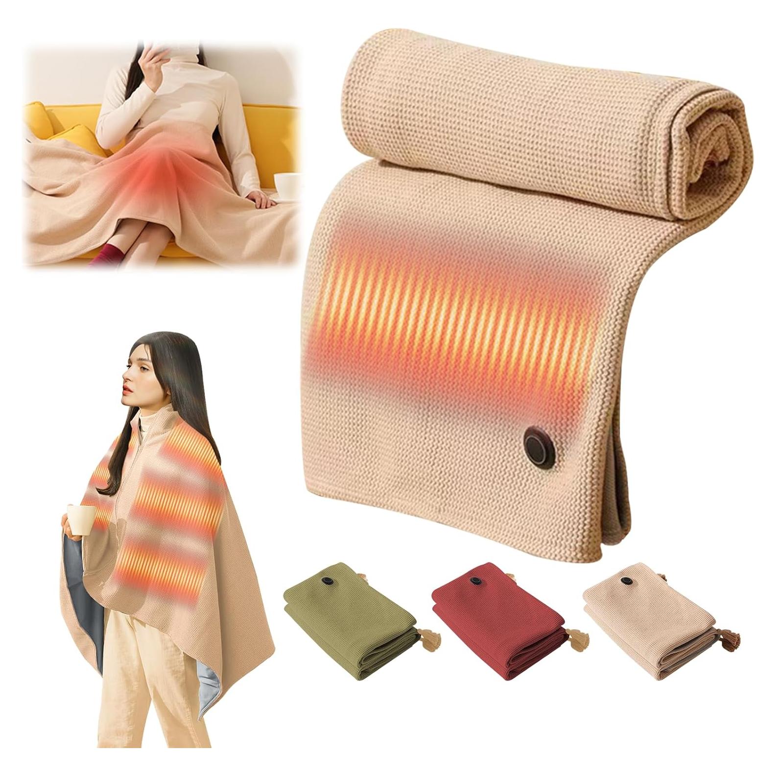 Chal Térmico Portátil FunApricity JRPJ, 3 Niveles Calentamiento