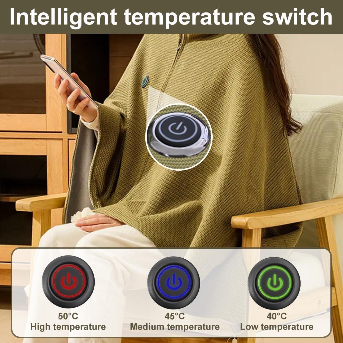 Chal Térmico Portátil FunApricity JRPJ, 3 Niveles Calentamiento