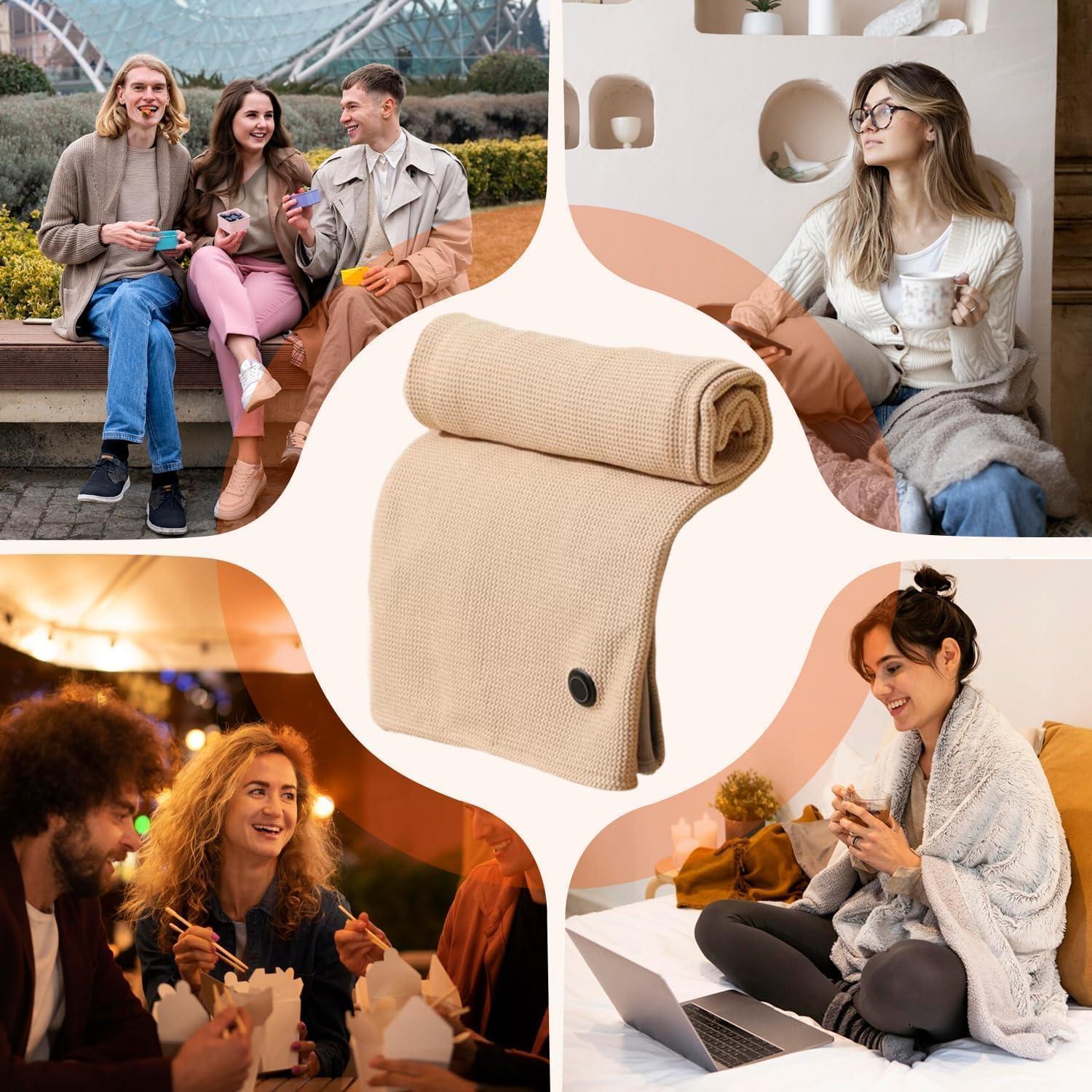 Chal Térmico Portátil FunApricity JRPJ, 3 Niveles Calentamiento