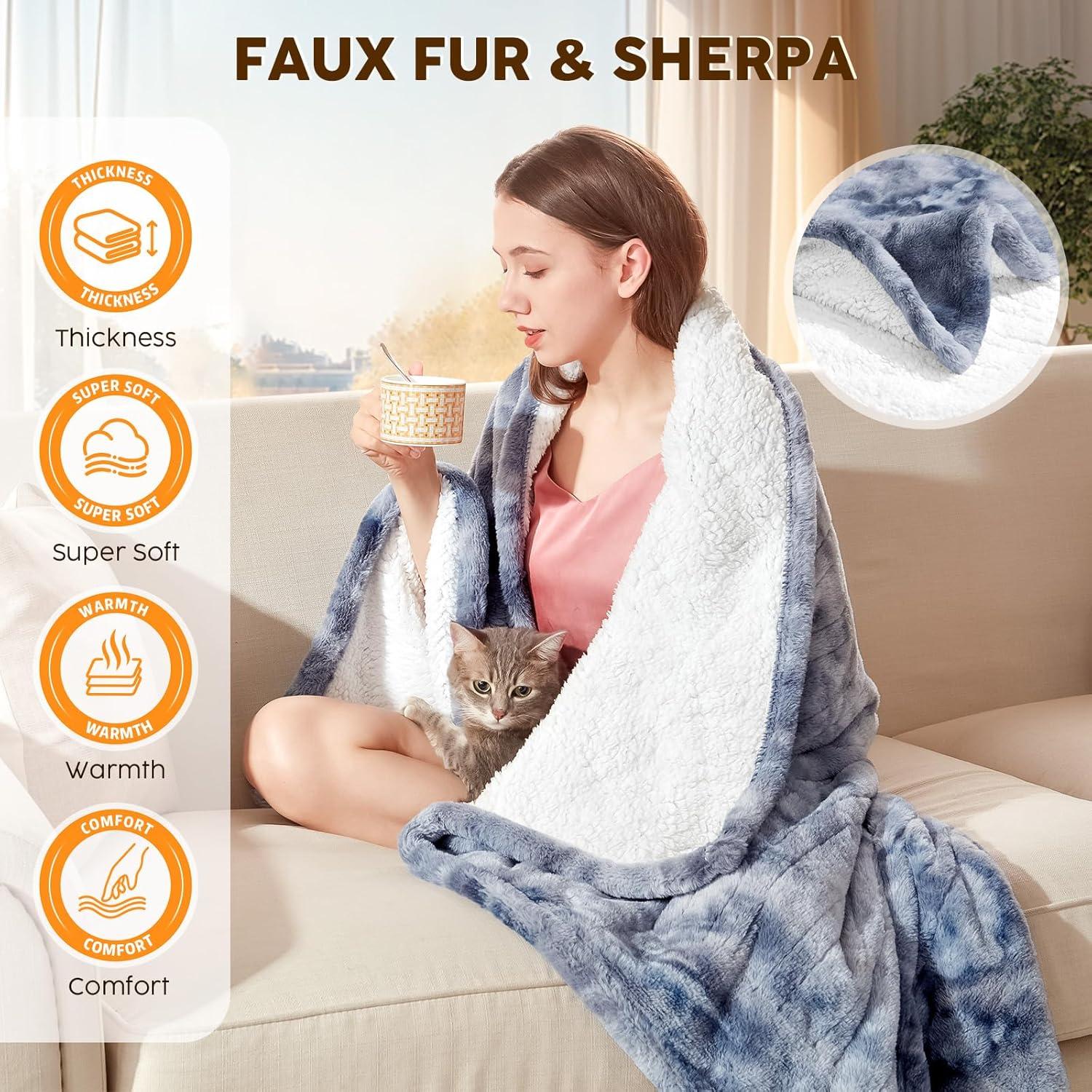 Manta Calefactora Eléctrica HYLEORY 127x152cm 10 Niveles Gris