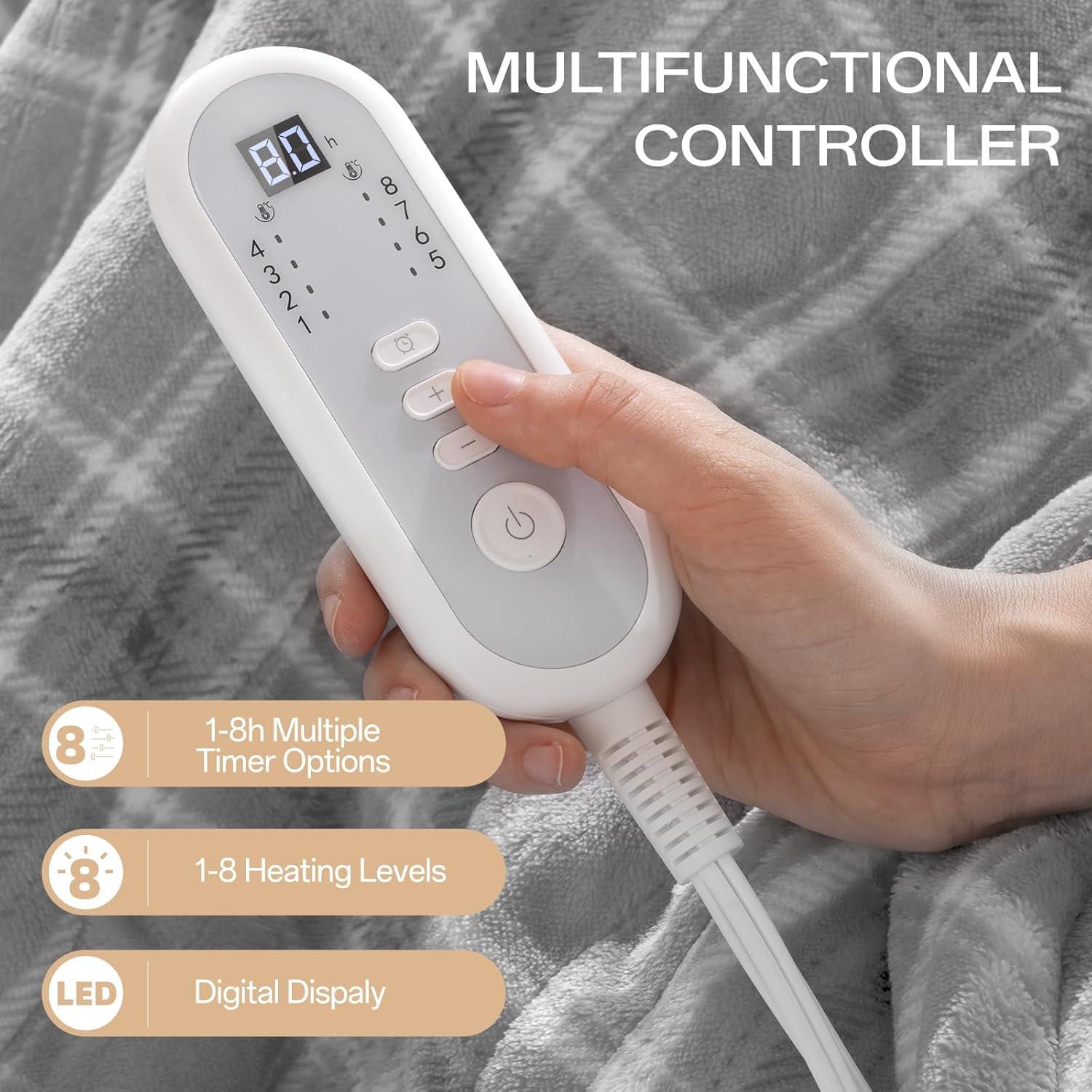 Manta Eléctrica Calentada Ceamorfco 152x127 cm 8 Niveles Calor