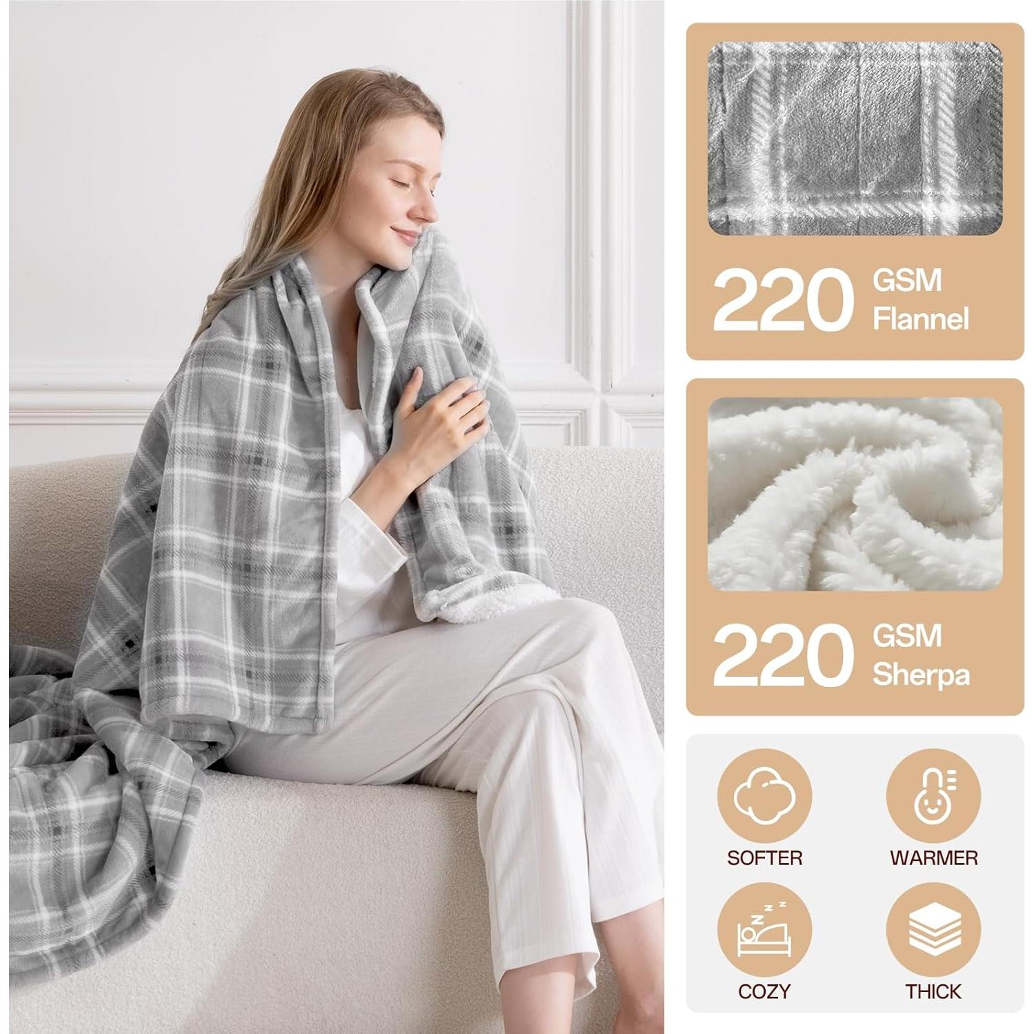 Manta Eléctrica Calentada Ceamorfco 152x127 cm 8 Niveles Calor